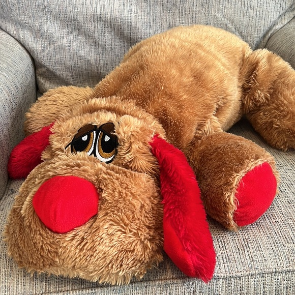 Dan Dee Brown Floppy Puppy Dog Plush Red Ears Nose - Picture 3 of 8